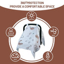 80S Muslin Car Seat Cover for Babies - Soft & Breathable Infant Carrier Canopy, Lightweight Sunshade for Summer, Universal Fit for Baby Boys & Girls by TinyTreasures Baby Boutique