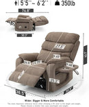 Large Power Lift Chairs Recliners for Elderly with Heated and Massage, Upgraded Dual Motor Lay Flat Recliners, 25in Extra Wide Seat, Folding Tablet, Side Pocket by CozyNest Decor