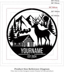 Personalized Deer Forest Name metal Signs,Custom Shed Metal Wall Decor,Black Deer Metal Wall Art Decor,Deer Home Metal Signs Plaques,Outdoor wall Decorative Signage (Style B) by CozyNest Decor