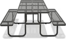 72'' Steel Rectangular Picnic Table for Outdoors, Expanded, Lifetime Picnic Table with Umbrella Hole, Heavy Duty Sturdy Commercial Picnic Tables for Garden Courtyard BBQ, Black by GreenHaven Gardens