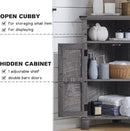 Corner Bathroom Cabinet, Farmhouse Small Corner Cabinet with Barn Door & Adjustable Shelf, Storage Cabinets for Bathroom, Kitchen, Living Room, Grey Wash by CozyNest Decor