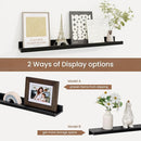 Picture Ledge Shelf, Solid Pine Wood Floating Shelves Set of 2, 24 Inches Nursery Book Shelves for Toys Storage, Kids Bookshelf Wall Mounted for Living Room Bedroom Decor Books Photo Frames, Black by TinyTreasures Baby Boutique