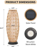 Large Patio Solar Powered Lantern for Garden Outdoor Decorative Floor Lamp Water-Resistant Wicker Lights for Deck Backyard by CozyNest Decor