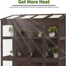 MCombo Wooden Greenhouse, Walk-in Outdoor Greenhouse with Openable Roof and Lockable Door, 0899 (Brown) by GreenHaven Gardens