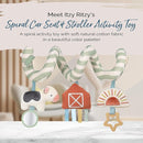Itzy Ritzy Spiral Car Seat & Stroller Activity Toy - Stroller & Car Seat Toys for Ages 0 Months and Up - Hanging Toys Include Dangling Ring, Mirror and Textured Ribbons (Farm) by TinyTreasures Baby Boutique