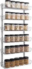 SWOMMOLY Adjustable Wall Mount Spice Rack, 6-Tier Dual-use (Multi-use) Organizer, Silver by CozyNest Decor
