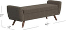 HomePop Modern Storage Bench with Wood Legs Home Décor|Bench with Storage for Living Room & Bedroom - Dark Brown Boucle by CozyNest Decor