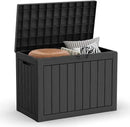 45 Gallon Outdoor Deck Box,Storage Lockable Waterproof Patio Furniture,Garden Tools,Cushions,Pool Accessories Outside Storage Resin Box(Black) by GreenHaven Gardens
