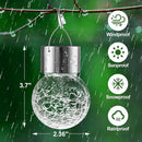 Solar Lights Outdoor Hanging Decorative Globe 8 Pack, Waterproof Solar Lantern with Handle and Clip, Solar Powered Glass Ball Lights for Garden Yard Fence Tree Umbrella Holiday Décor, Cold White by GreenHaven Gardens