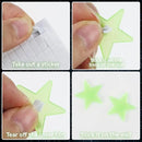 100 Stars and 1 Moon Glow in The Dark Luminous Fluorescent 3D Plastic Glow Stars Moon for Ceiling, Glowing Wall Stickers Create a Realistic Starry Sky, Room Decorations (Green) by CozyNest Decor