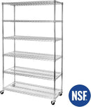 Seville Classics UltraDurable Heavy Duty NSF Solid Steel Wire Rack Storage Unit Wheels, 6-Tier Shelving, 48" W x 18" D by CozyNest Decor