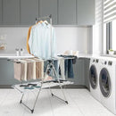 Tangkula Foldable Clothes Drying Rack, 2-Tier Laundry Drying Rack w/Tall Hanging Bar, Height Adjustable Gullwing, Freestanding Garment Stand for Indoor Outdoor Use by CozyNest Decor