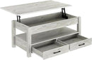 Rolanstar Coffee Table, Lift Top Coffee Table with Drawers and Hidden Compartment, Living Room Table with Wooden Lift Tabletop, for Living Room, Grey by CozyNest Decor
