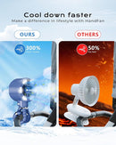 6000mAh Misting Fan for Stroller, 3 Speeds Portable Clip Fan with Intermittent/Continuous Spray, 14H Cooling, Detachable Mount, Timer & Night Light for Baby (100ML Water Tank)-Darblue by TinyTreasures Baby Boutique