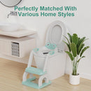 Potty Training Seat with Step Stool Ladder, Upgraded 2-in-1 Toddler Potty Training Toilet Seat with Non-Slip Step Splash Guard Handles and Waterproof Cushion, Toddler Potty Seat for Kids Boys Girls by TinyTreasures Baby Boutique