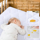 Yoofoss Waterproof Mini Crib Mattress Protector, Quilted Baby Mattress Pad Cover Soft and Breathable, Machine Washable Portable Mattress Protector for Standard Baby Mini Crib Size 38"X24" - White by TinyTreasures Baby Boutique