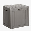 31 Gallon Resin Deck Box, Lockable Patio Outdoor Storage Box for Furniture, Garden Tools and Tools Storage, Waterproof Outside Storage Boxes - Grey by CozyNest Decor