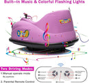 12V Bumper Car for Toddlers, Electric Toy Ride on Battery Car with Kids W/Parent Remote Control, 2-Speed, 360 Degree Spin, Music & LED Lights for Kids, Purple by TinyTreasures Baby Boutique
