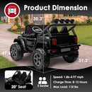 24V 2 Seater Ride On Truck with Remote Control 4WD Electric Car for Kids Ride On Car Battery Powered Ride On Toy Car with Music Player, LED Lights, Bluetooth, Rear Shock Absorber, Black by TinyTreasures Baby Boutique
