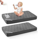 Waterproof Crib Mattress Protector 2 Pack, Soft and Breathable Crib Mattress Pad Cover, Noiseless Machine Washable Toddler Mattress Protector for Standard Baby Toddler Bed (52''x28'',Gray) by TinyTreasures Baby Boutique