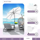 Midtown Umbrellas 10-Year-No-Fade - 8 Ft - UV Proof Ivory (White) Polyester Fabric - Umbrella Outdoor Patio, Auto-Tilt Aluminum Frame Patio Umbrella for Garden, Pool & Deck - Black Pole by GreenHaven Gardens
