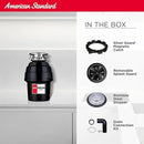 American Standard 10-US-AS-7 Garbage Disposal Anti-Jam Stainless Steel Food Waste Grinding System, Heavy Duty, 3/4 HP, Black by CozyNest Decor