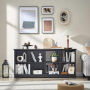 Farmhouse 8 Cube Bookshelf, Black Storage Organizer Bookcase, Kids Toy Storage Cabinet, Long Bookshelves Storage Organizer Shelf, Wood Display Cabinet Book Shelves for Bedroom,Living Room,Office by CozyNest Decor