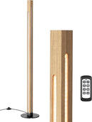 EDISHINE Corner Floor Lamp, Upgraded Dual-Sided Lighting, Wooden Floor Lamps for Living Room, Standing Lamp with Remote/Foot Control, 7CCT & Dimmable Floor Lamp for Bedroom, Office, Natural Wood by CozyNest Decor