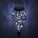 Outdoor Plastic Solar Hanging Lantern, 15 Cool White LEDs Twinkle Effect Tear-Shaped Hanging Lantern Decor Garden Decorative Solar Lights for Backyard, Patio and Lawn by GreenHaven Gardens