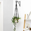 Mkono Macrame Plant Hanger Indoor Hanging Planter Basket with Wood Beads Decorative Flower Pot Holder No Tassels for Indoor Outdoor Boho Home Decor 35 Inch, Black, Set of 2 (POTS NOT Included) by GreenHaven Gardens