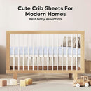 KeaBabies 2-Pack Organic Crib Sheets for Boys, Girls - 52x28 Fitted Crib Mattress Sheet Neutral, Breathable Jersey Cotton Cover for Baby Bed, Toddler Mattress, Soft & Cute Prints (Blue Flax) by TinyTreasures Baby Boutique
