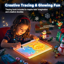 16-Inch Rechargeable Doodle Glow LED Note Board, 7-Color Light Modes, Neon Art Dry Erase Light Up Drawing Pad with Built-in Stand, Sketching Gift Toy for Kids/Girls/Teens, 5 Markers & Tracing Book by TinyTreasures Baby Boutique
