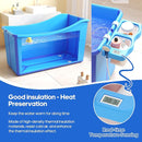 Collapsible Baby Bathtub Foldable Bathtub for Toddler Portable Large Foldable Bath Tub Bathtub for Kids Petite with Thermometer and Storage Basket (Blue) by TinyTreasures Baby Boutique