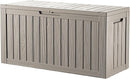 80 Gallon Double-Wall Resin Deck Box - Lockable Waterproof Outdoor Storage Box, 515lbs Capacity & Doubles as Seating for Patio Furniture - Garden Tools, Pool Accessories (Brown) by CozyNest Decor