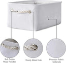 TheWarmHome Storage Basket for Gifts Empty - 11.8x7.8x5.2 inch 1 Pack Fabric Storage Cubes, Nursery Organizers and Storage for Closet Cloth Toy Book (White) by TinyTreasures Baby Boutique