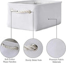 TheWarmHome Storage Basket for Gifts Empty - 11.8x7.8x5.2 inch 1 Pack Fabric Storage Cubes, Nursery Organizers and Storage for Closet Cloth Toy Book (White) by CozyNest Decor