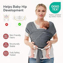 Momcozy Baby Wrap Carrier, Easy to Wear Infant Carrier Slings, Lightweight Hands Free Baby Sling, Adjustable Baby Carriers for Newborn to Toddler 8-35 lbs, Deep Grey by TinyTreasures Baby Boutique