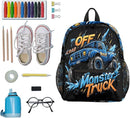 Toddler Backpack for Boys Girls - 12 Inch Monster Car Trucks Kids Backpack Preschool Kindergarten Backpack Lightweight Waterproof Schoolbag Book Bag for School by TinyTreasures Baby Boutique