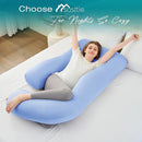 Sasttie Pregnancy Pillows for Sleeping, Jumbo U Shaped Cooling Full Body Pillow with Removable Cover, Pregnant Women Must Haves, Maternity Essential, Light Blue by TinyTreasures Baby Boutique