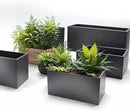 GSK Black Metal Planter Versatile Box with Drainage Holes Galvanized Painted Iron Flower Boxes for Indoor Outdoor Use Ideal Patio Balcony Garden Elevated Plant Bed by GreenHaven Gardens