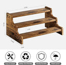 KLM 3-Tier Spice Rack, 13.8 Inch Wood Step Shelf Countertop Spice Storage Holder, Kitchen Pantry Cabinet Organizer Cupboard for Spice Bottles, Jars, Seasonings, Baking Supplies,Bathroom Organizer by CozyNest Decor