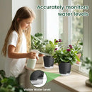 4 inch Self Watering Pots for Indoor Plants, 5 Pack Small Flower Plant Pots with Drainage Holes and Clear Reservoirs, Visible Water Level, Plastic Planters with Wicking Rope, Black by CozyNest Decor