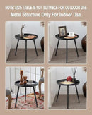 AOJEZOR Side Table: End Table for Indoor Use - Small Side Tables for Small Spaces All Matte Black with 3 Legged by CozyNest Decor