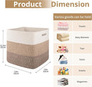 OIAHOMY 13 Kallax Inch Cube Storage Bins, 3-Pack Cotton Rope Woven Baskets for Organizing, Kallax Insert Storage Baskets for Shelves, Baby Nursery, Closet Organizer, 13*13*12.6IN, Gradient Brown by TinyTreasures Baby Boutique