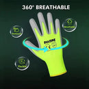 DULFINE Safety Work Gloves for Men PU Coated 60 Pairs Bulk Pack,Hi-Vis Yellow Seamless Knit Glove with thin Polyurethane Coated Smooth Grip on Palm & Fingers,Ideal for General Duty Work (Extra Large) by GreenHaven Gardens