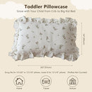 BuLuTu Muslin Toddler Pillowcase for Crib Cot Cradle, Soft Thin Kids Pillow Cover for Girls Boys, Children Pillow Cover for Sleeping with Cute Rabbit Print,14"x20", Envelope Closure by TinyTreasures Baby Boutique