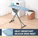 APEXCHASER Ironing Board with Iron Rest, Compact and Space Saver Iron Board, Extra Thick Cover, Height Adjustable, Wall Mount & Closet Hanger 13x43 Blue by CozyNest Decor