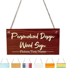 Custom Hanging Wood Sign, Personalized Text Door Sign Plaque, Customized Wall Sign, Customizable Wood Board with Hanging String for Home Decor, Store, Farm 7.8x3.9 inch by CozyNest Decor