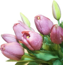 15pcs Artificial Tulips Flowers, Fake Tulips Real Touch, Faux Latex Bouquets, for Party Wedding Home Room Decoration (Purple) by CozyNest Decor