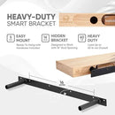 Homeforia White Floating Shelves 30 inch, High End Solid Real Wood 30inch Floating Shelf for Wall Mounted, White Wooden 30in Long Floating Shelves, Heavy Duty Bracket, 30 X 6.5 X 1.75 inches, Set of 2 by CozyNest Decor